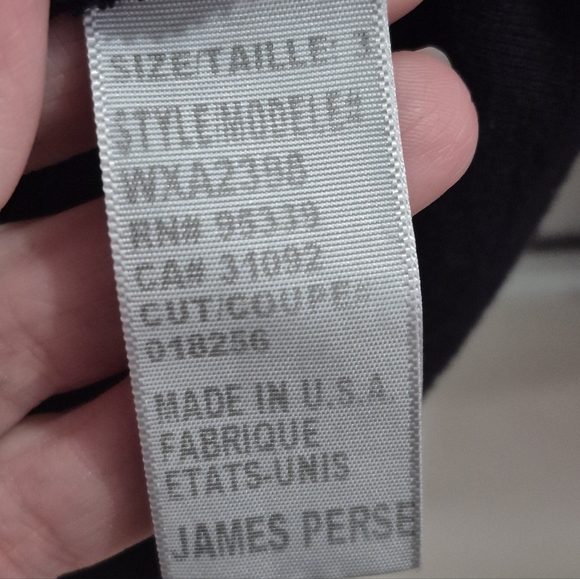 STANDARD JAMES PERSE Black Full Zip Hoodie Womens Size 3/ Large Made In USA - Picture 3 of 6